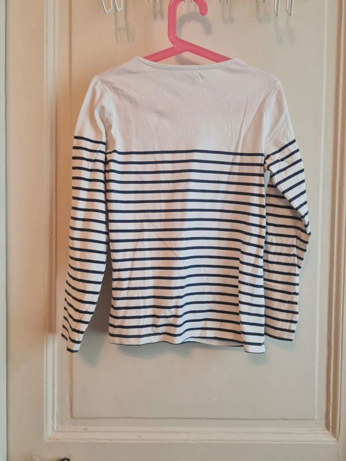 Tee shirt manches longues rayé bleu InExtenso taille 10 ans - photo numéro 2