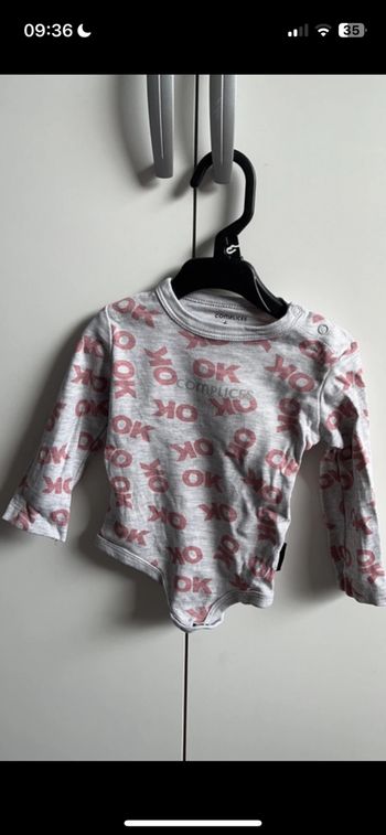 Lot 5 Bodies fille 6 mois manches longues