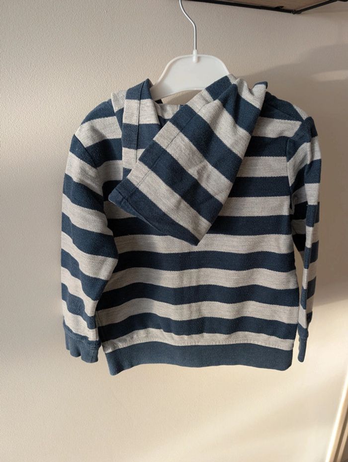 Sweat zippé rayé 116 cm - photo numéro 2