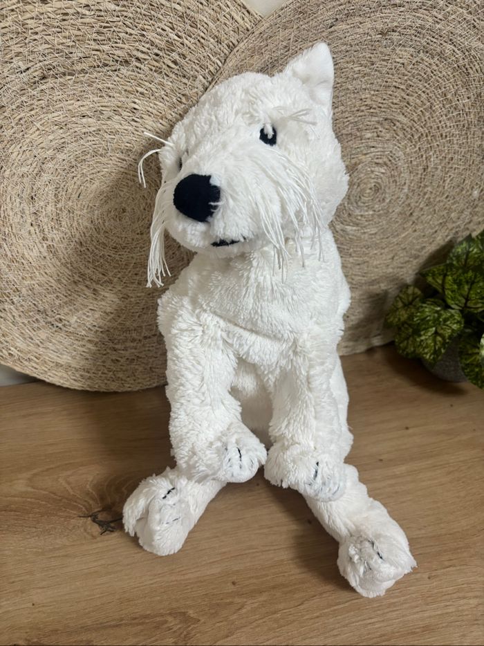 Doudou chien blanc nez noir ikea - photo numéro 2
