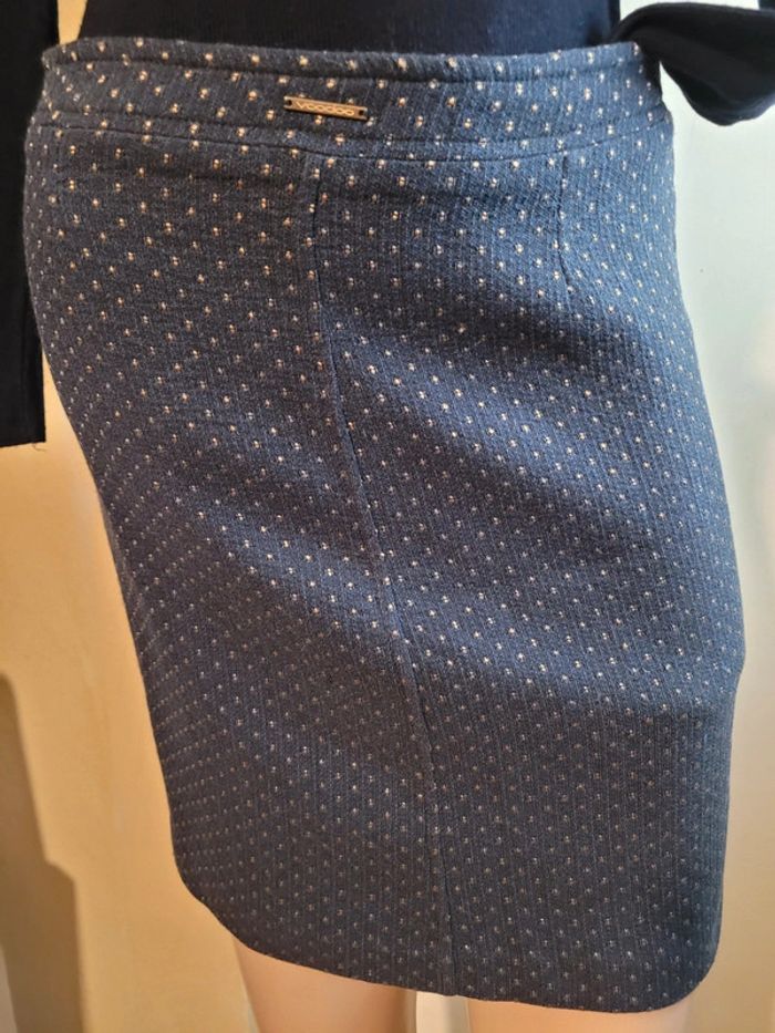 Jupe bleu marine et doré, doublé, chaude et élégante