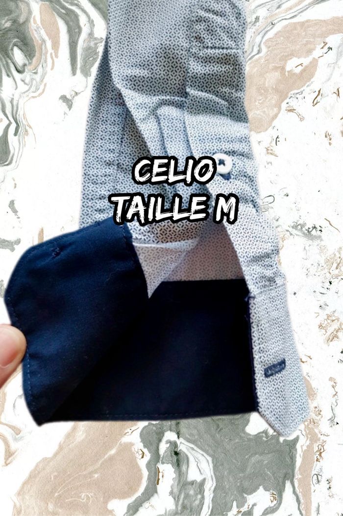 Chemise homme celio à motifs manches longue taille M