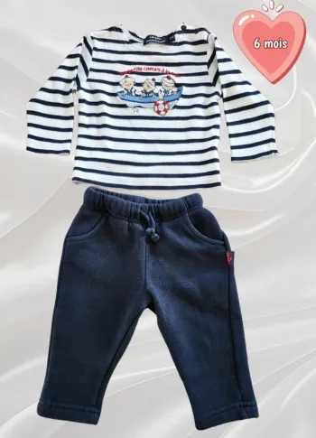 Ensemble pantalon haut manches longues garçon 6 mois