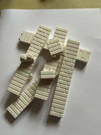 50 Brick Modified 1 x 2 with Masonry Profile Lego 1x2 ref 98283 White