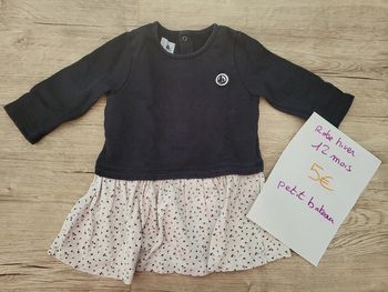 Robe manche longue 12 mois fille petit bateau hiver ou mi saison