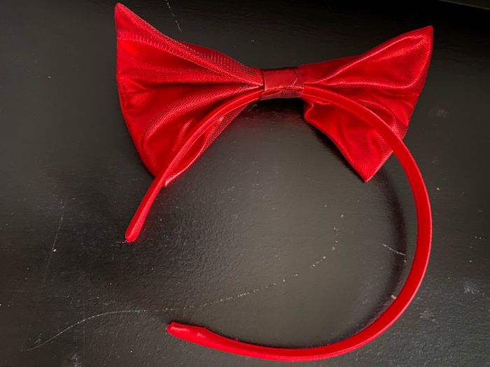 Serre tête enfant rouge satiné étoiles mobiles - photo numéro 5