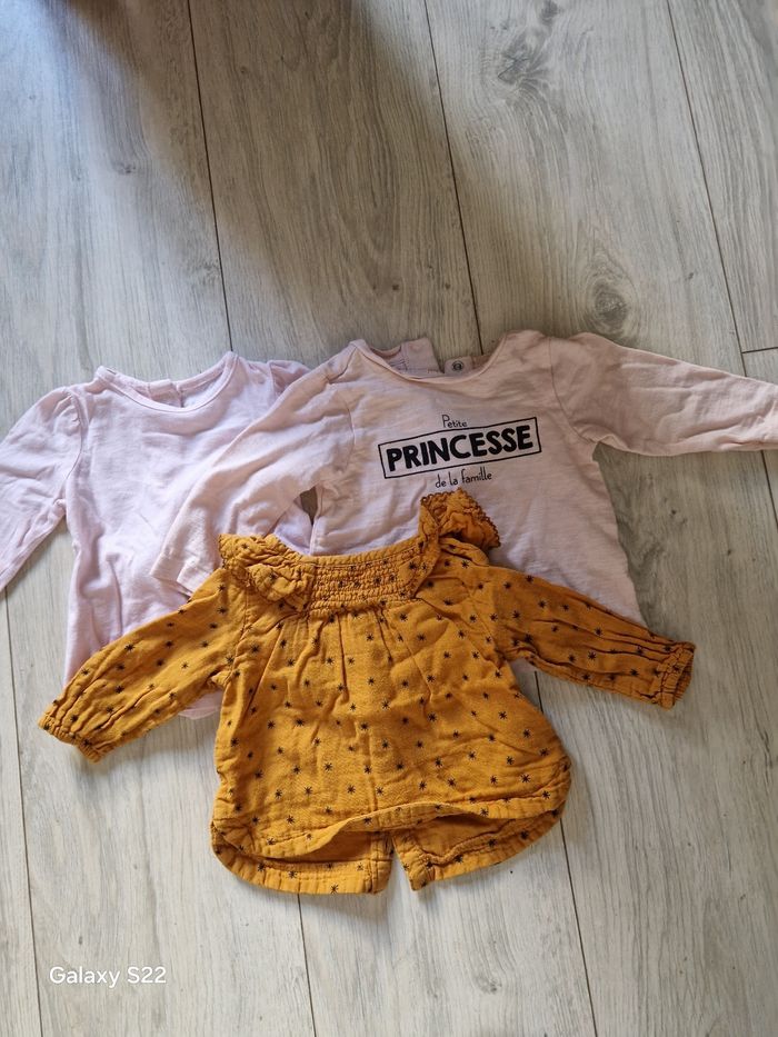 Tee shirt manche longue fille 3 mois - photo numéro 2