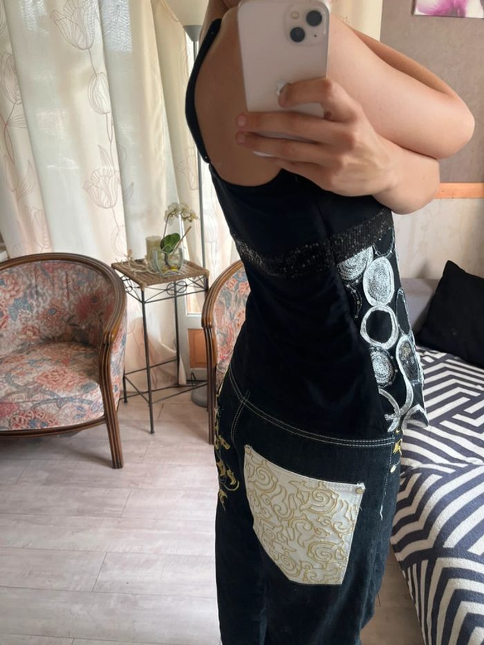 Débardeur à sequins Ibiza Summer vintage bohème champêtre y2k 2000yer - photo numéro 3