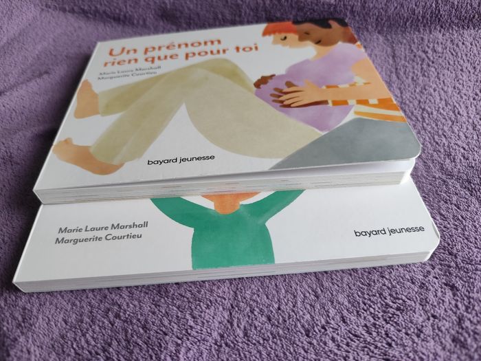 Lot de 2 livres bebe cartonnés  un prénom rien que pour toi + avec toi de marie laure Marshall série les mots doux - photo numéro 8