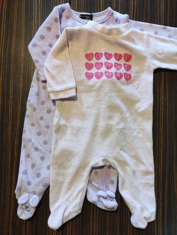 Lot pyjamas velours 1mois