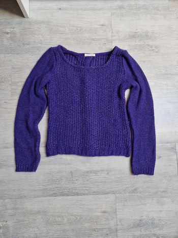 Pull violet Promod boutonné dans le dos étiquette de taille coupée mais convient à un XS