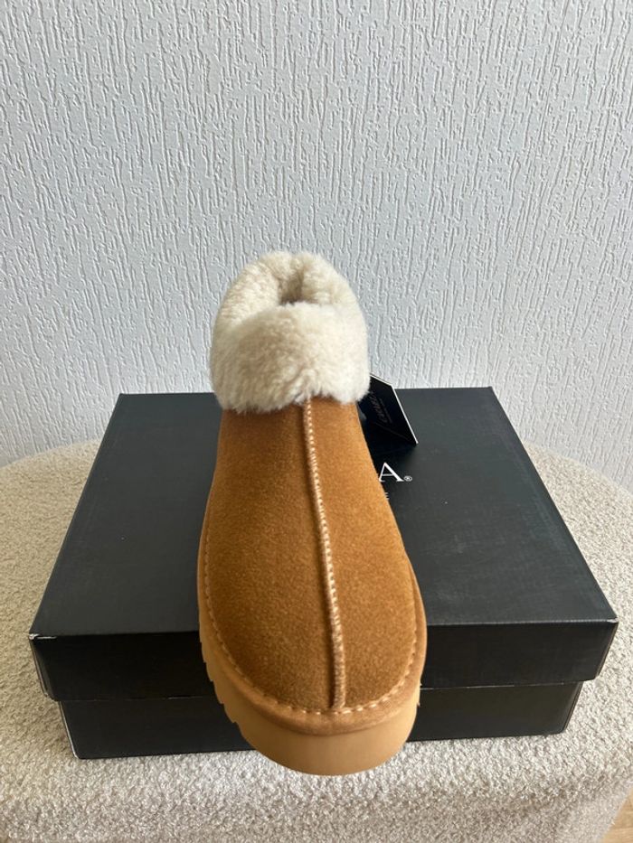 Bottines pantoufles semelles compensées Carmela Z.Serr Camel 40 - photo numéro 4
