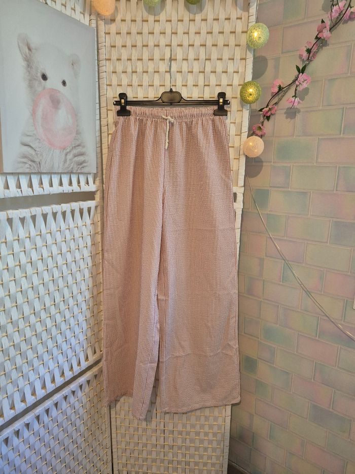 💕joli Pantalon large fluide et léger à rayures fille 16 ans SHEIN 💕