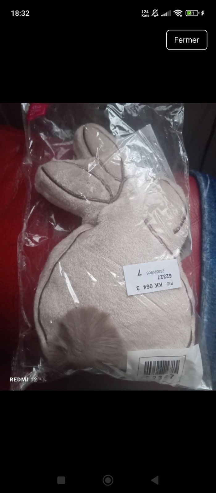 Bouillotte neuve sèche lapin