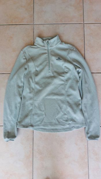 Polaire col cheminée vert pâle vert d'eau fille Quechua