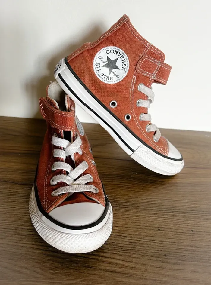 Converse montantes en tissu marron cognac taille 29 - photo numéro 2