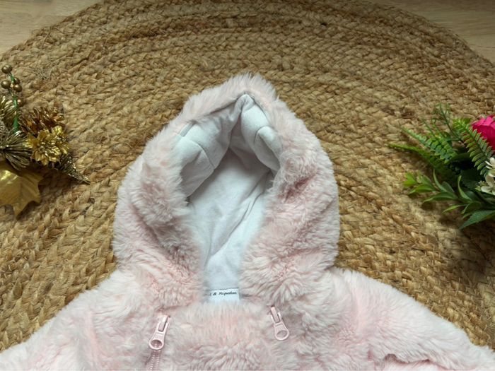 🌺Combinaison hivernal/ Combipilote en fausse fourrure rose Taille 1mois-56cm🌺 - photo numéro 4