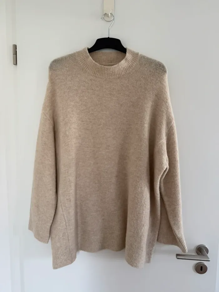 Oversized Rockamora Pullover Stretch Pulli Gr. L in creme beige