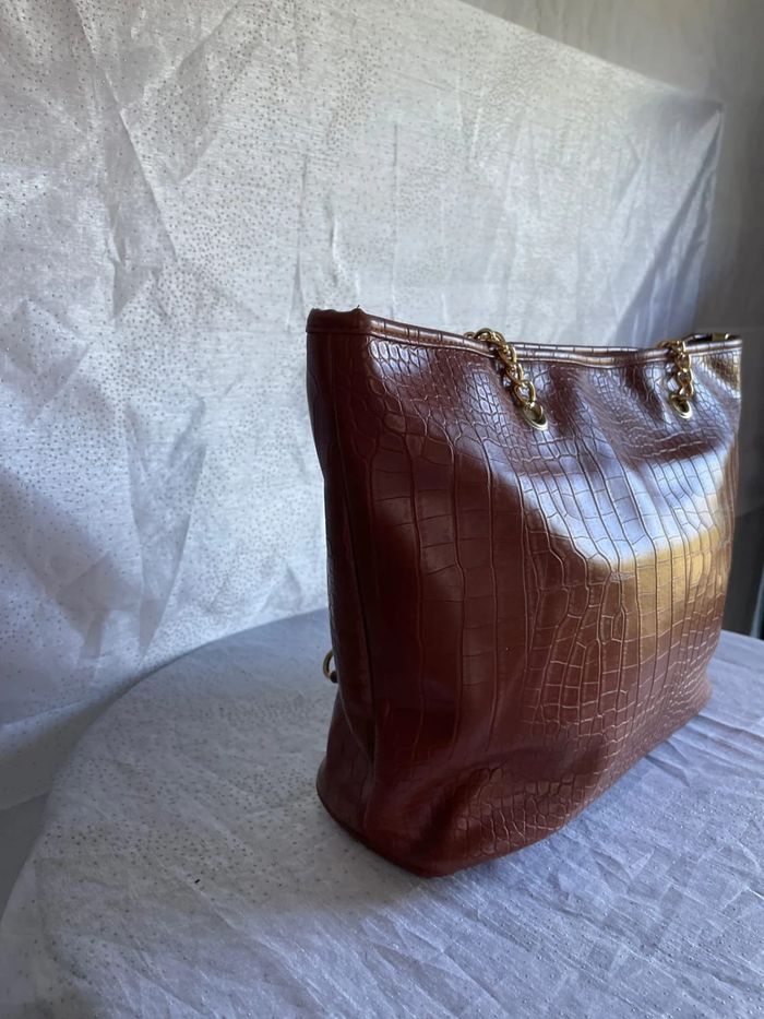 Sac marron effet python - Comme neuf - photo numéro 3