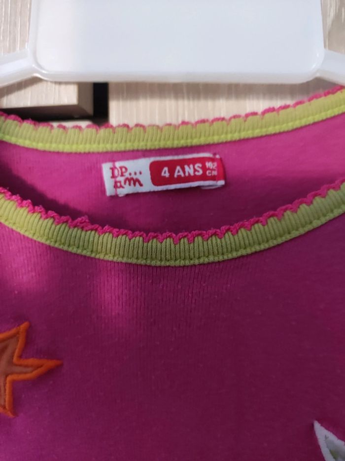 Chemise de nuit rose hibou / Du pareil au même - 4 ans - photo numéro 3