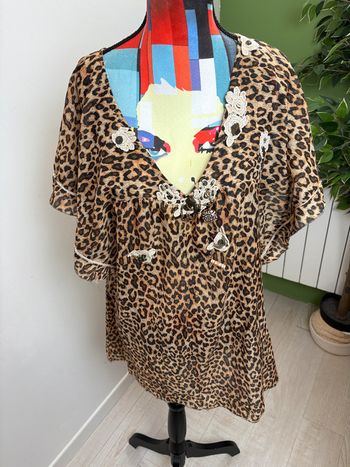 Blouse Exquiss's | Noir et marron | Taille 38/40