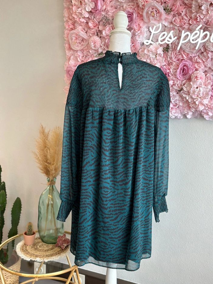 Robe fluide verte et noire à motifs neuve taille XL - Freeman T. Porter - photo numéro 4