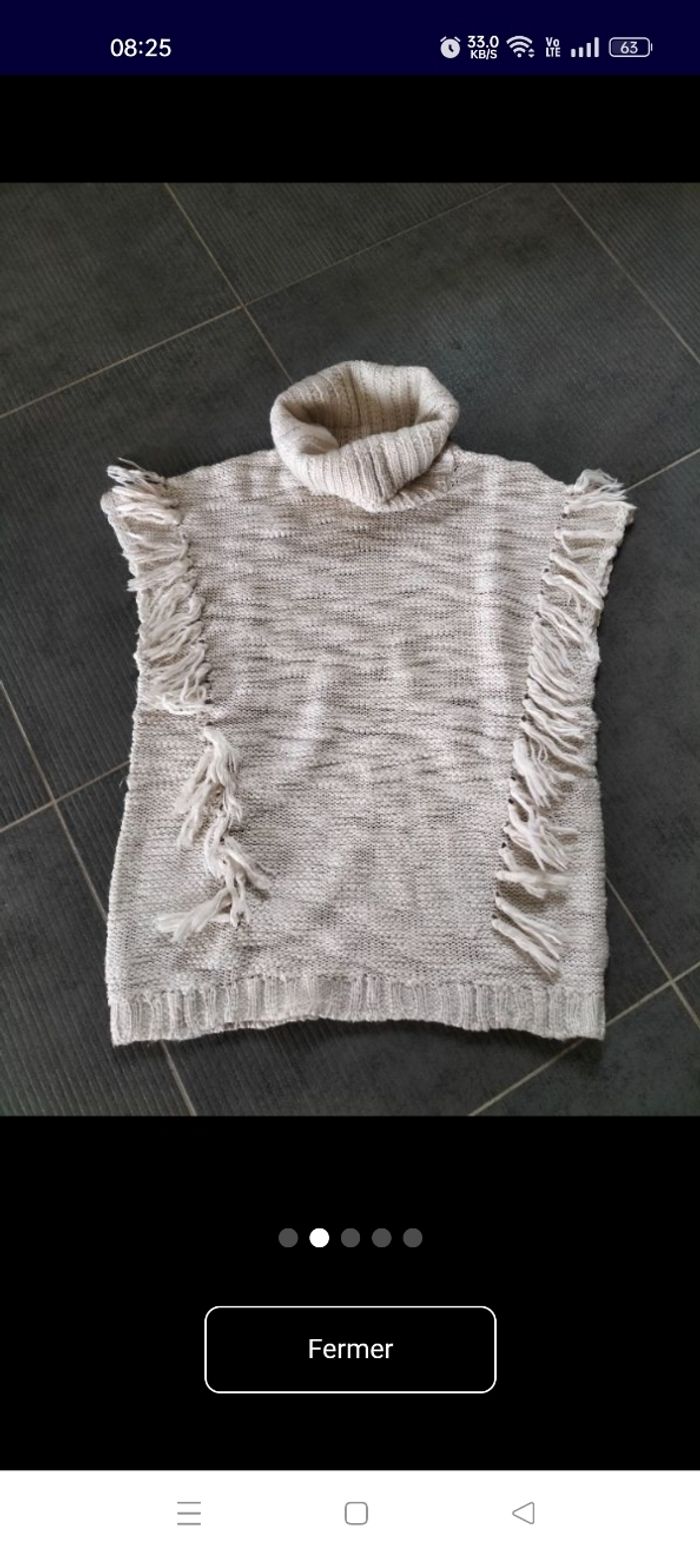 Pull style poncho col roulé 12 ans