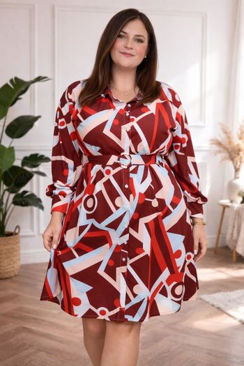 Robe chemise oversize Op Art Rétro multicolore Femme taille 54 marque Boohoo 💍 