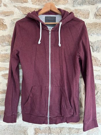 Sweat zippé à capuche bordeaux H&M