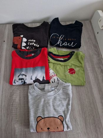 Lot t-shirt ML 18-24 mois