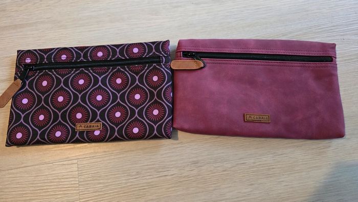 Lot 2 pochettes cabaia bordeaux vieux rose