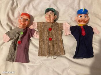 3 marionnettes à main vintage