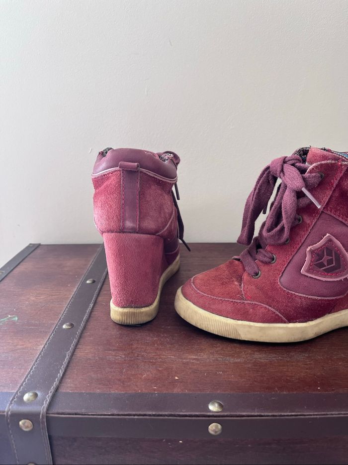 Baskets à talons bordeaux - photo numéro 4