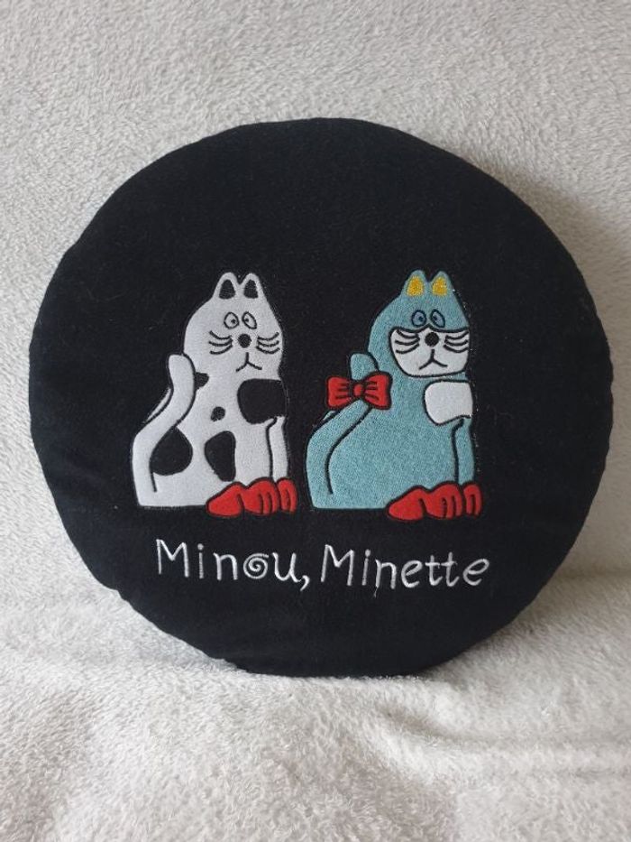 Coussin rond Minou, Minette