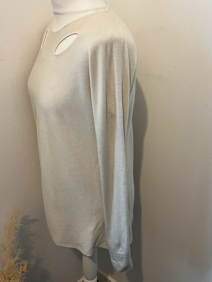 Pull beige ajouré Maje S - photo numéro 4