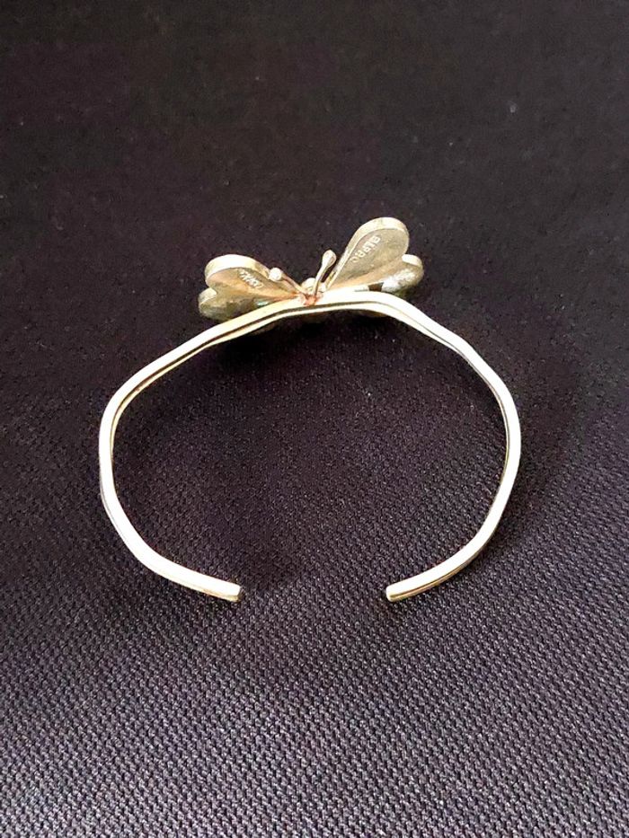 Magnifique bracelet papillon en Alpaca Mexico nacre - photo numéro 8