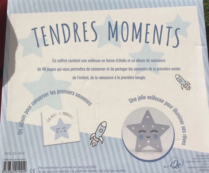 Magnifique coffret livre de naissance et veilleuse étoile en bois (0124) - photo numéro 18