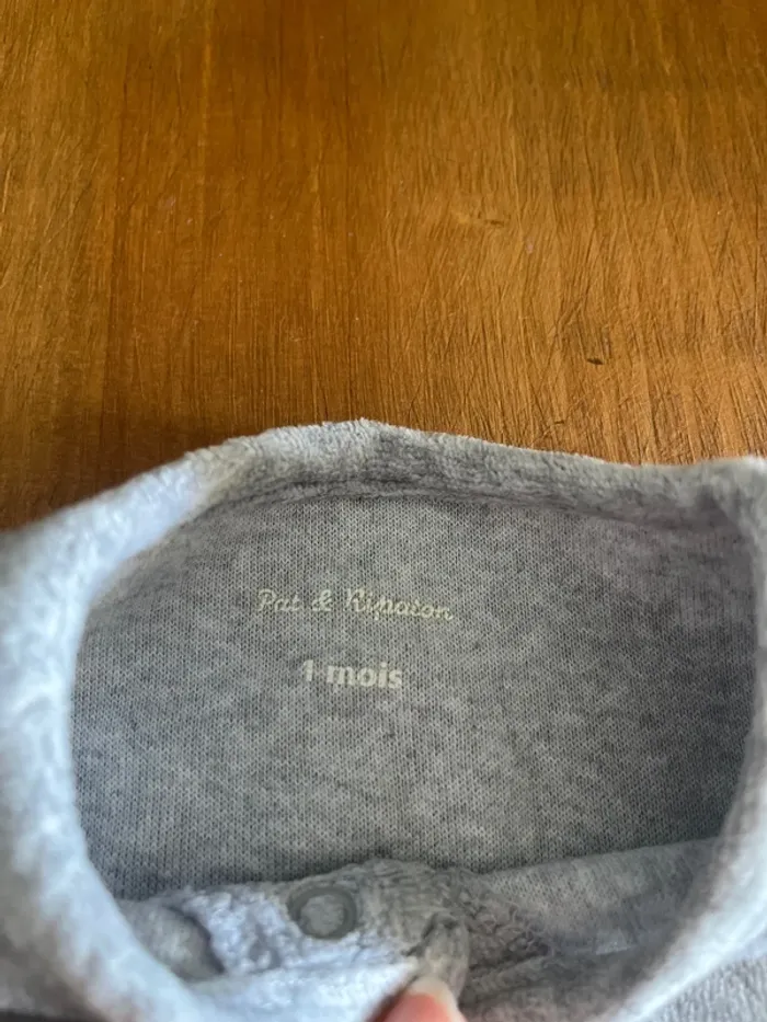 Pyjama grenouillère velours 1 mois - photo numéro 2