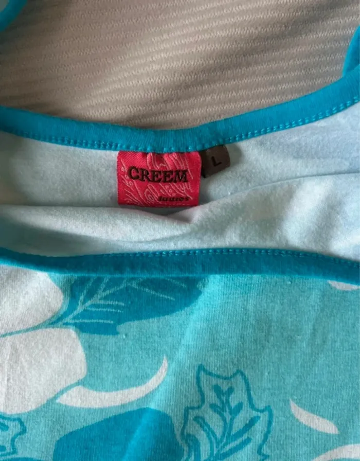 Robe d'été à fines bretelles Marque Creem Bleu & blanc Taille L - photo numéro 3