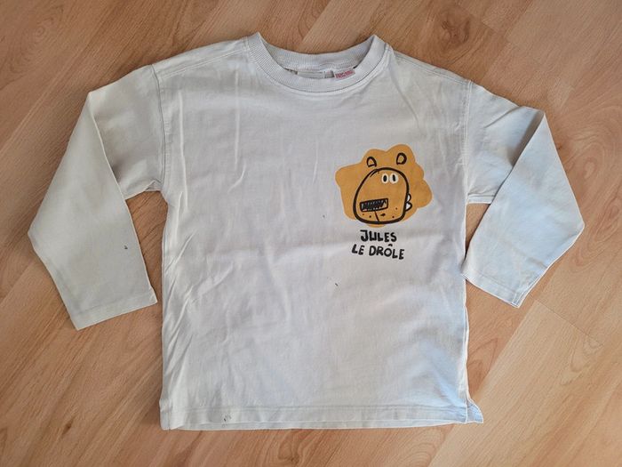 T-shirt manches longues "JULES le drôle " zara 3/4 ans