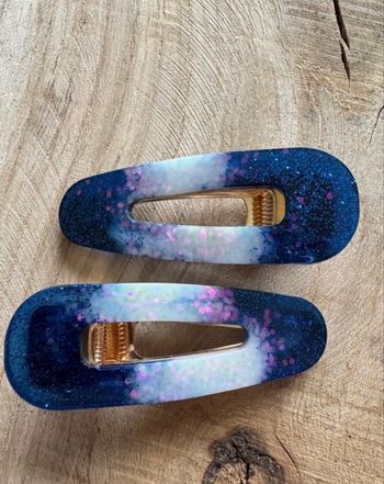 Barrettes bleu et blanc