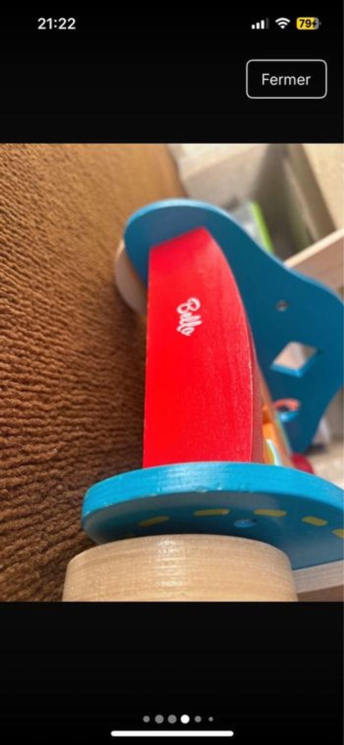 Poussette déambulatrice / Chariot de marche / jeux des formes / blocs en bois - photo numéro 3