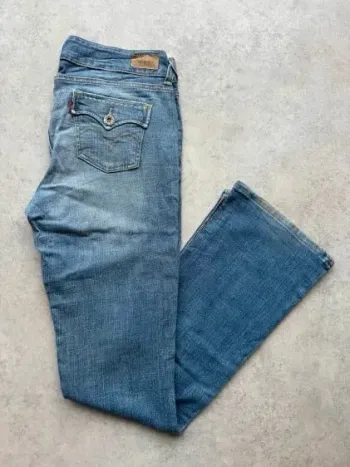 Jeans Levi's 526 W32 FR42 coupe patte d'eph évasé bleu Femme Women pan561b
