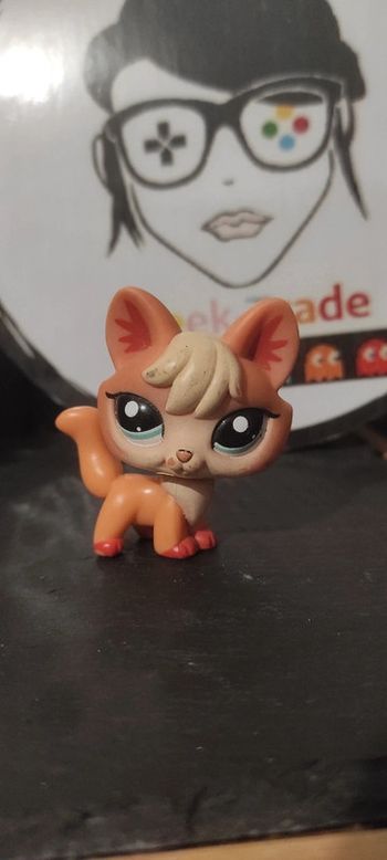 My Littlest Petshop Pet Shop LPS renard fox 1812 Authentic Orange Blanck Noir