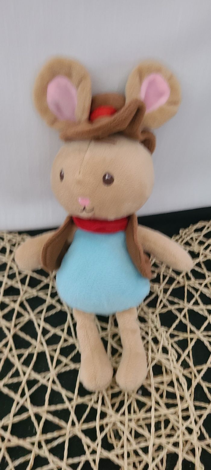 Peluche lapin SERGENT MAJOR Licowboy cowboy marron bleu Ideal Promotion 25 cm - photo numéro 4