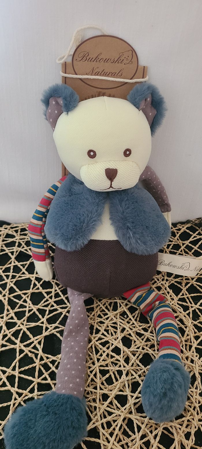 Doudou peluche ours adam bukowski. Grand modèle 38cm - photo numéro 4