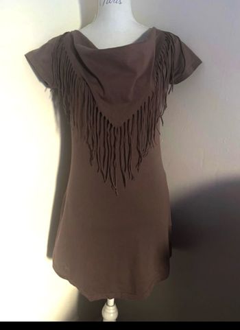 Robe à franges country marron