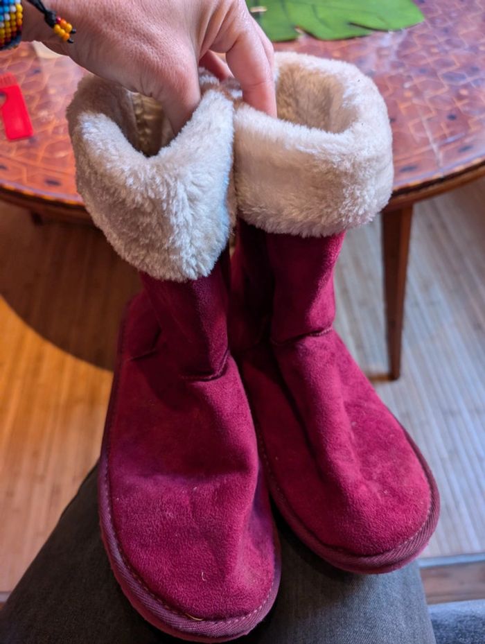 Bottes 40 a 40,5 rouge hiver super confortables