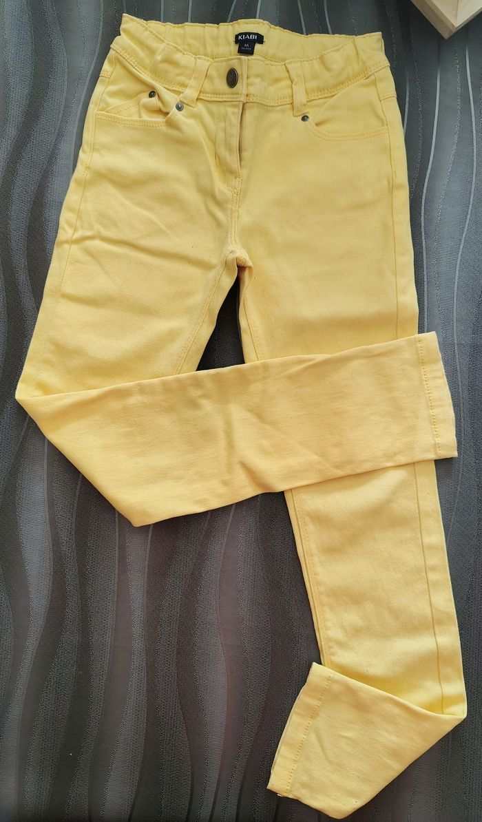 Pantalon fille jaune