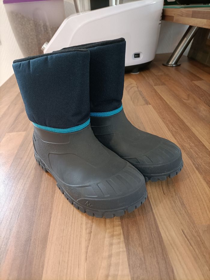 Bottes de neige ski bleu et gris Quechua 34-35